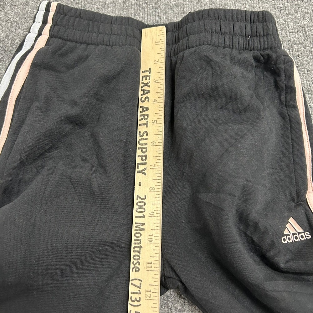 Adidas Joggers Womens Size L Black Regular Fit 3-Stripe Cuffed Athletic Pants - Picture 5 of 9